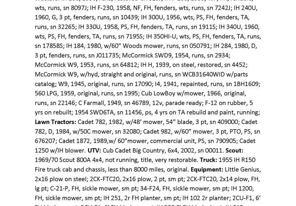 RPRU Consignment Auction Item List