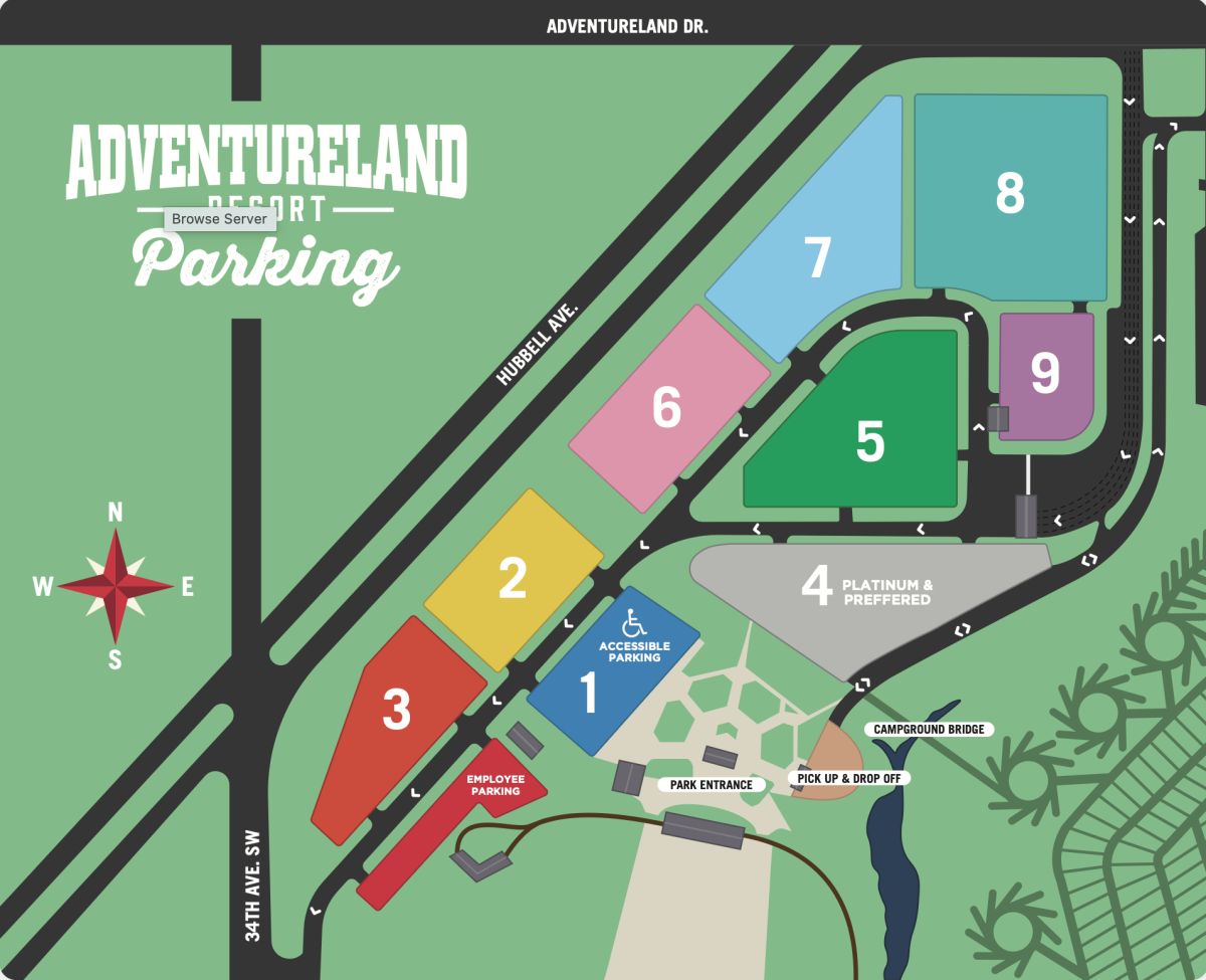 Adventureland Parking Map