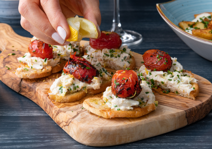 Crab + Shrimp Bruschetta