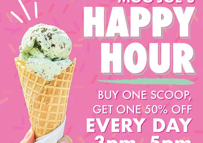 ICE CREAM HAPPY HOUR, 3-5 PM!