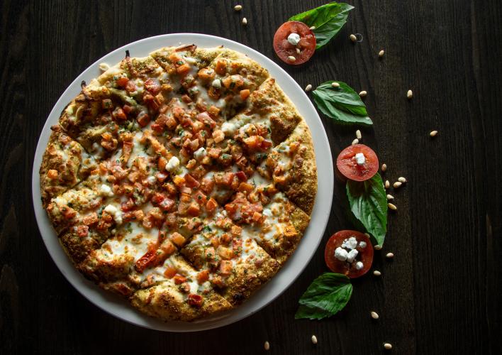 Pesto Goat Cheese Pizza