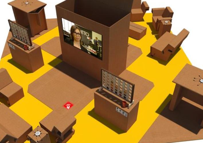 UPS cardboard Booth