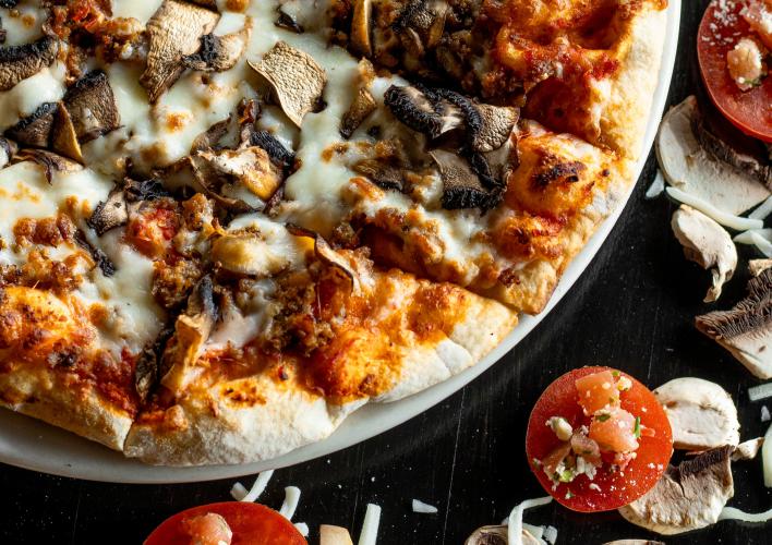 Sausage and Mushroom Pizza