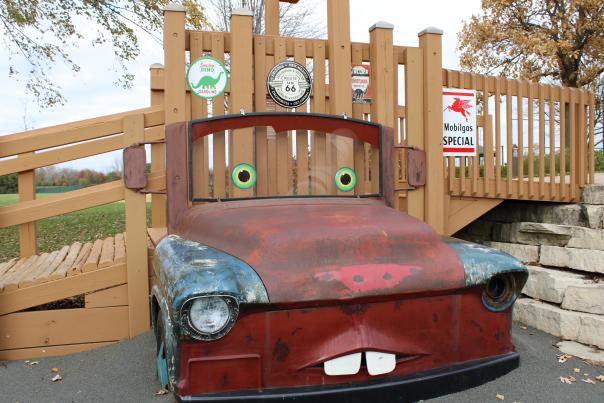 Truck structure at Route 66 themed playground, Harvester Park