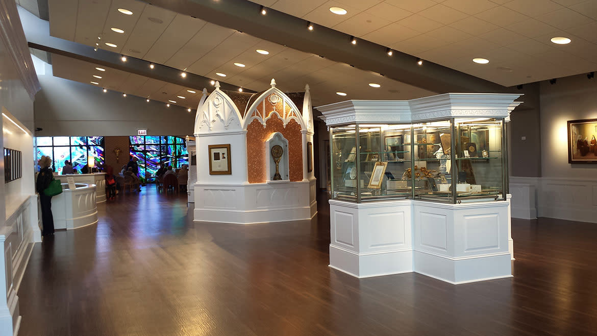 inside of a museum dedicated to St. Therese in Darien, Illinois