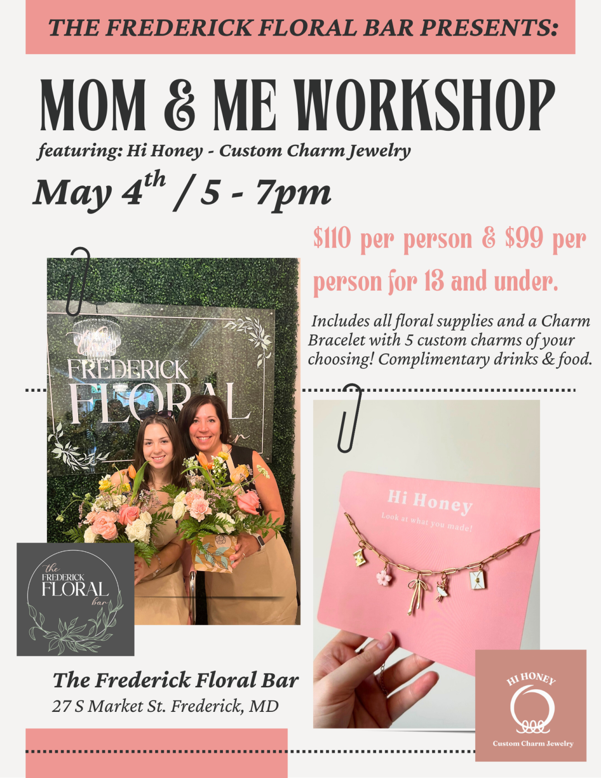 Pink Floral Mommy & Me Bracelets Pink Floral Mommy & Me Bracelets