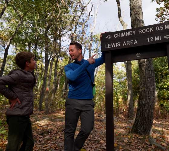 Hiking at Chimney Rock at Catoctin
