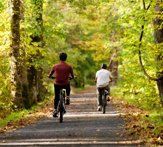 Bikers on the C&O Canal towpath near Brunswick, MD