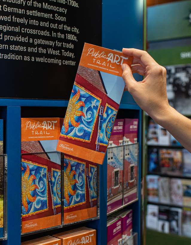 Public Art Trail brochure at Frederick Visitor Center
