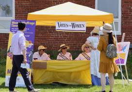 Votes for Women Suffragists at America 250 History Fair in Downtown Frederick