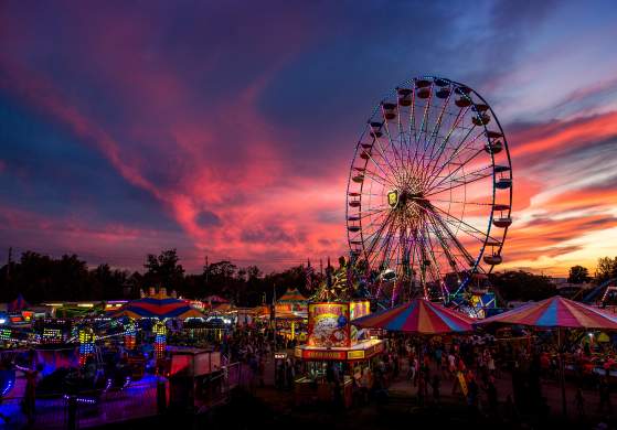 Ferris Wheel at dusk at the Great Frederick Fair