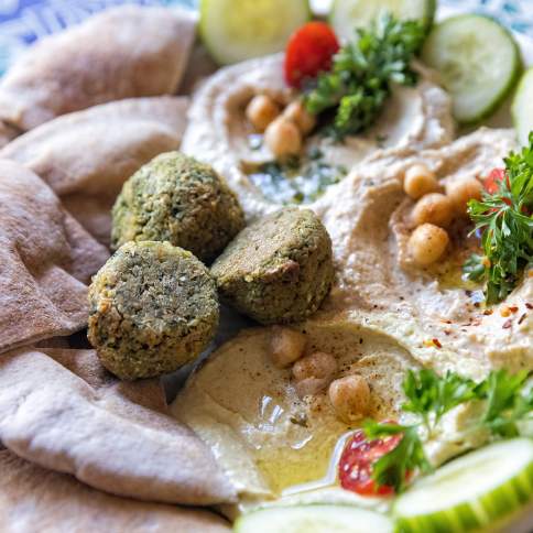 A plate of hummus from Hippie Chick