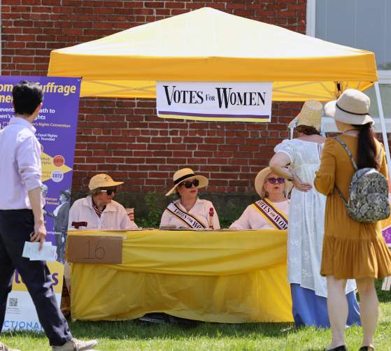 Votes for Women Suffragists at America 250 History Fair in Downtown Frederick