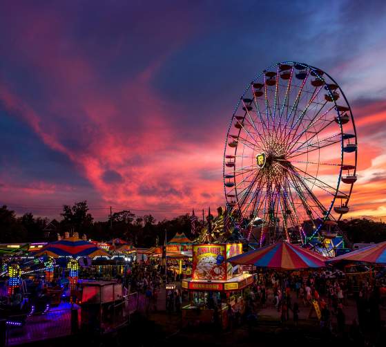 Ferris Wheel at dusk at the Great Frederick Fair