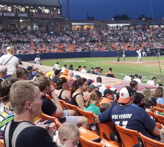 Fans attending a Frederick Keys baseball game