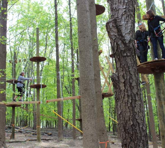 People on the outdoor adventure recreation facility TreeTrekkers