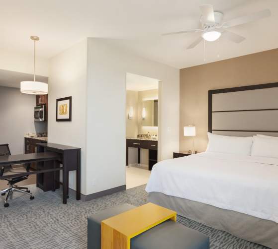 A king bed room at the Homewood Suites