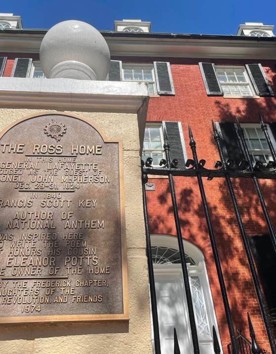 Sign in Downtown Frederick for Lafayette's visit