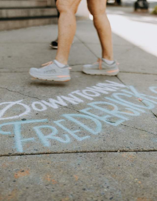 Chalk murals in Downtown Frederick