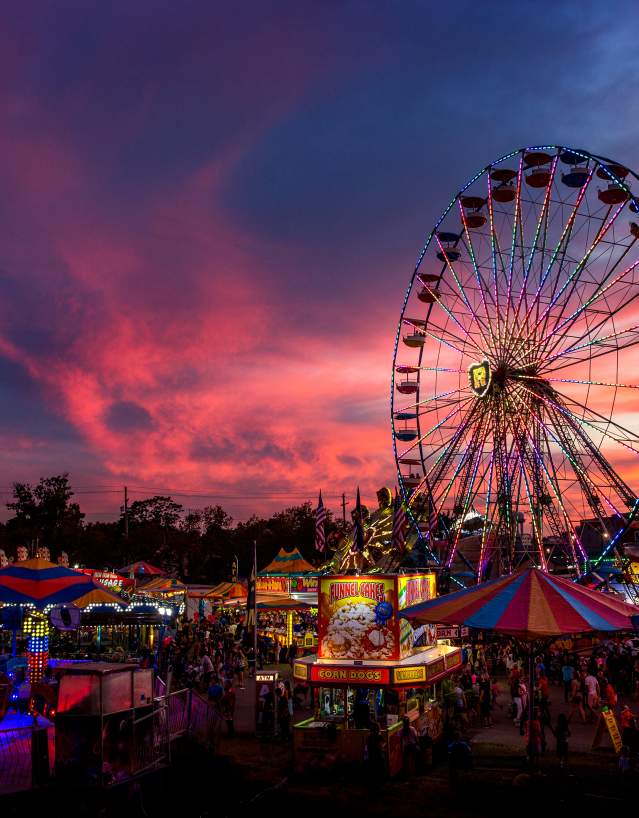 Ferris Wheel at dusk at the Great Frederick Fair