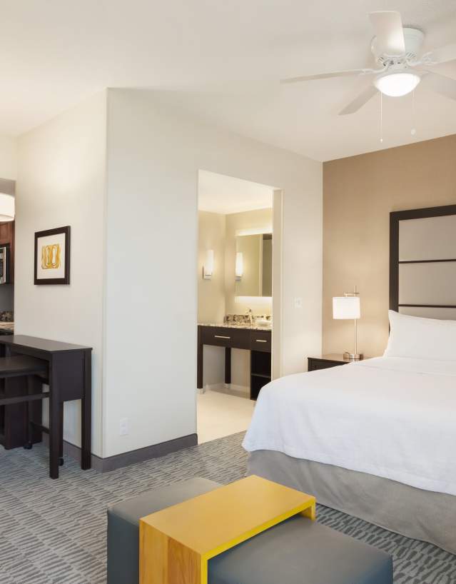 A king bed room at the Homewood Suites