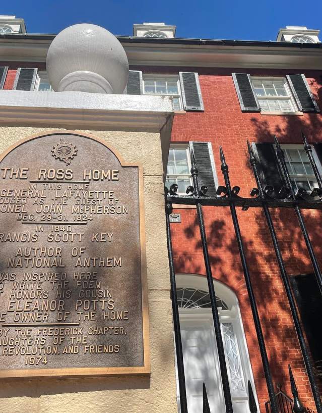 Sign in Downtown Frederick for Lafayette's visit
