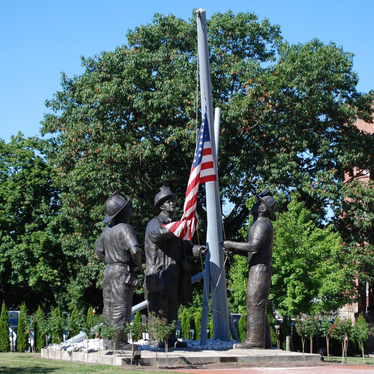 "To Lift a Nation", a 40 ft. bronze monument dedicated to those who served during the September 11, 2001 terror attacks.