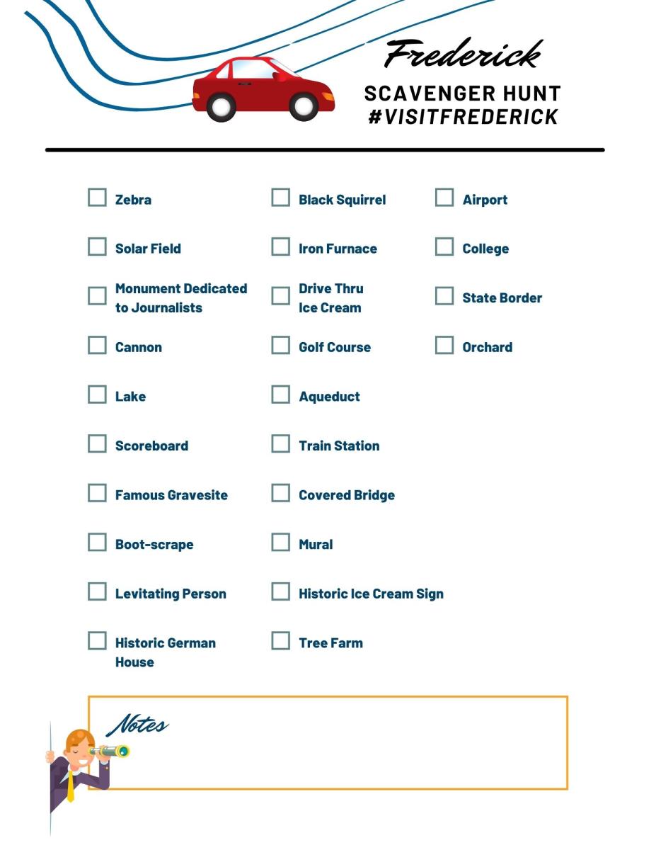 Frederick Scavenger Hunt by Car