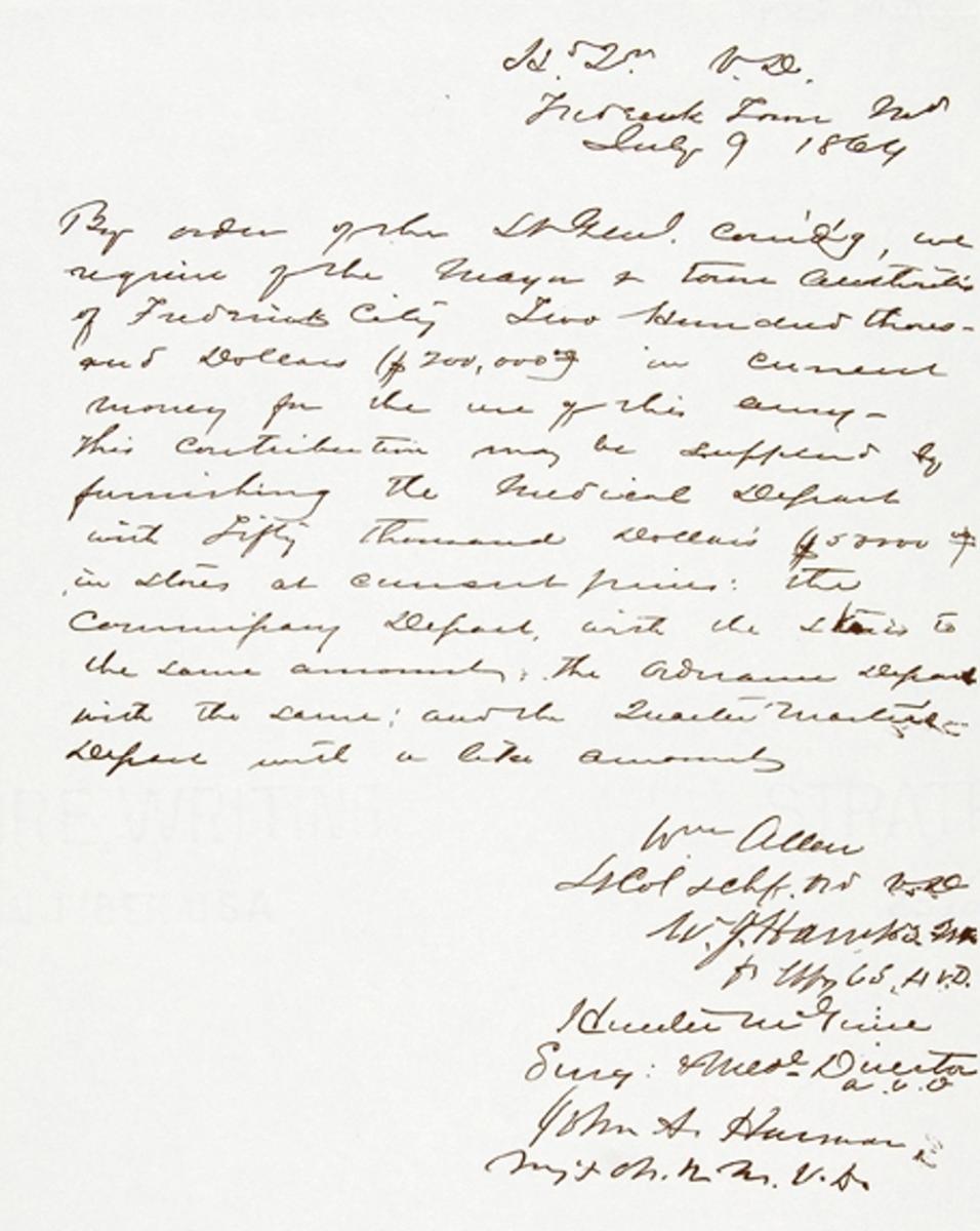 Confederate ransom of Frederick in 1864
