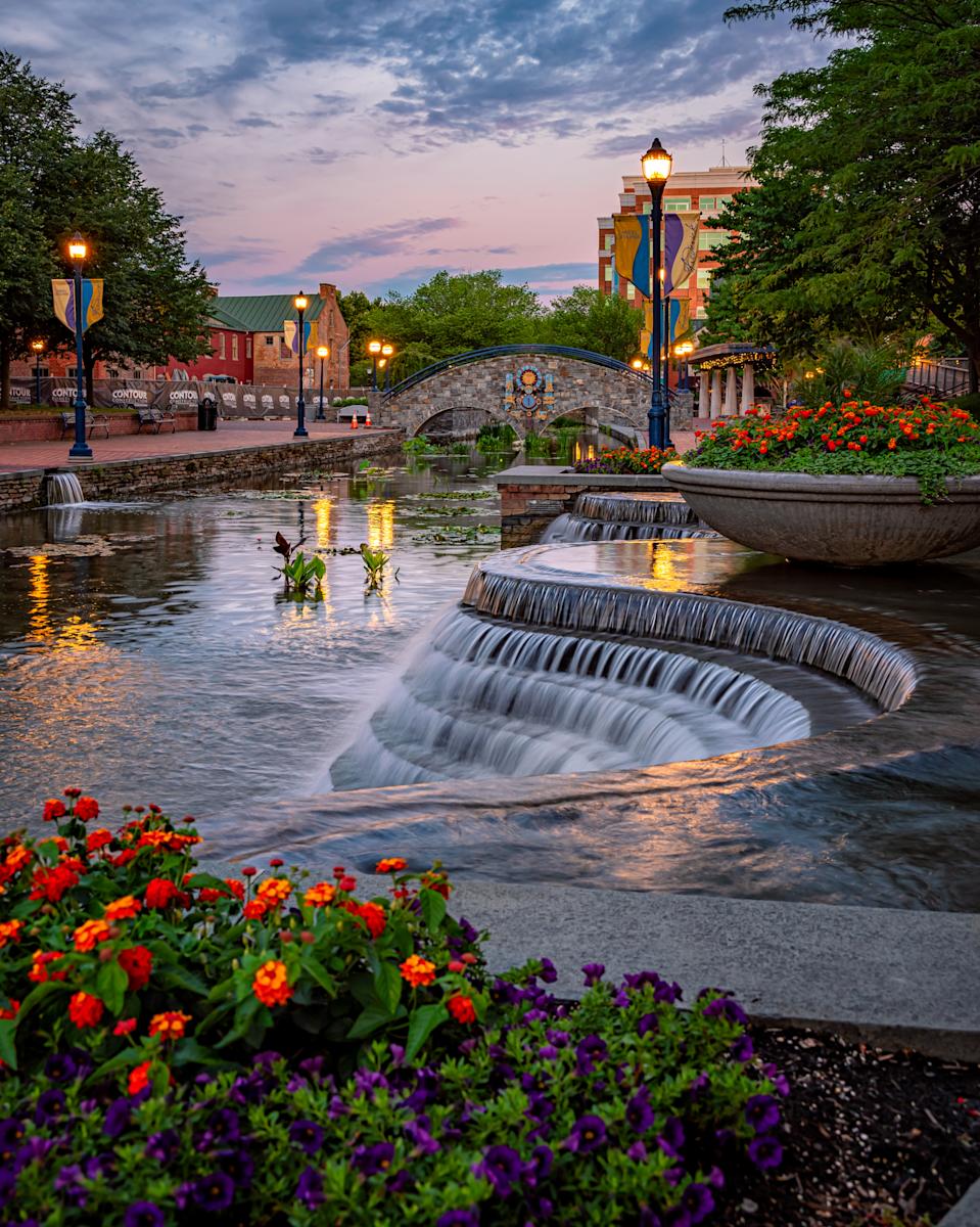 A view of the waterway through Carroll Creek Park