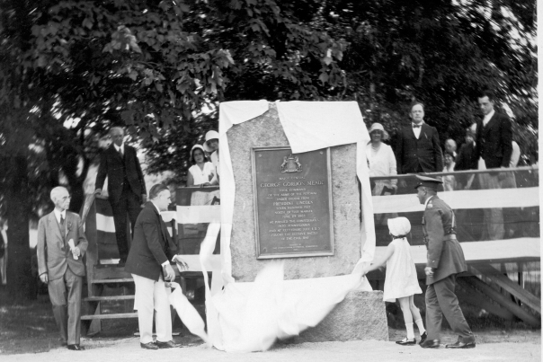 George Gordon Meade Bronze Tablet on the Front of the Stone