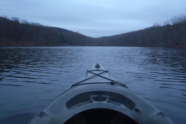 Front of a boat on Cunningham Falls Lake