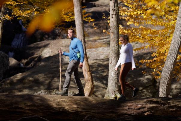 Fall hiking in Cunningham Falls State Park in Frederick County