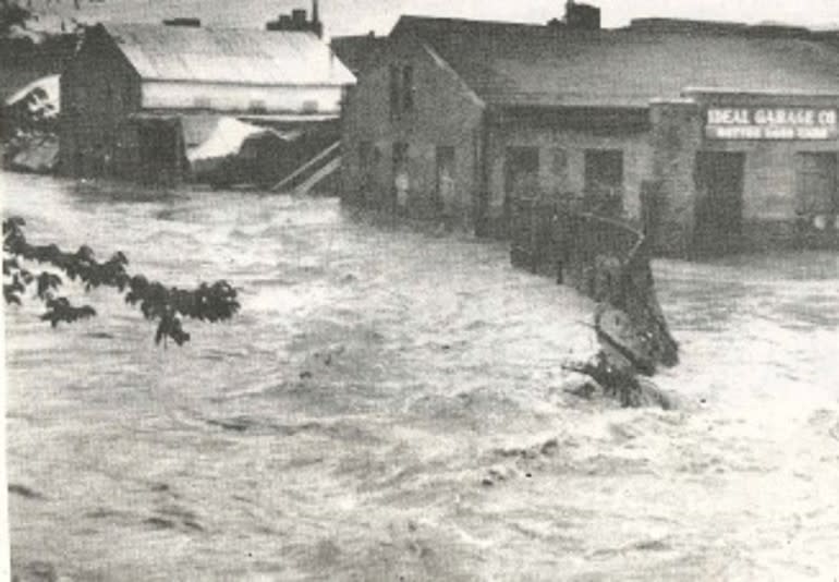 1976 Flood with McClintock Building