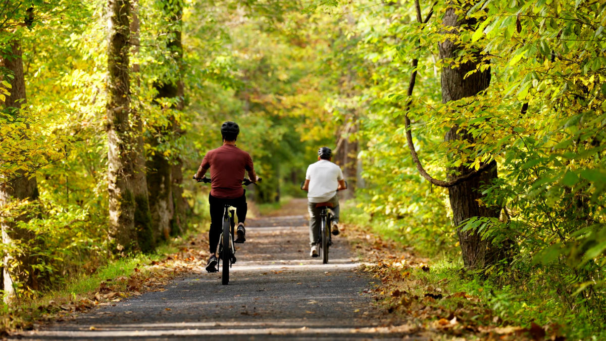 Bikers on the C&O Canal towpath near Brunswick, MD