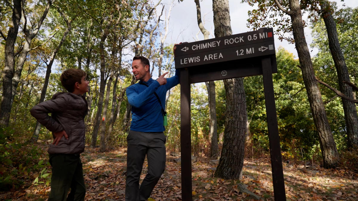 Hiking at Chimney Rock at Catoctin