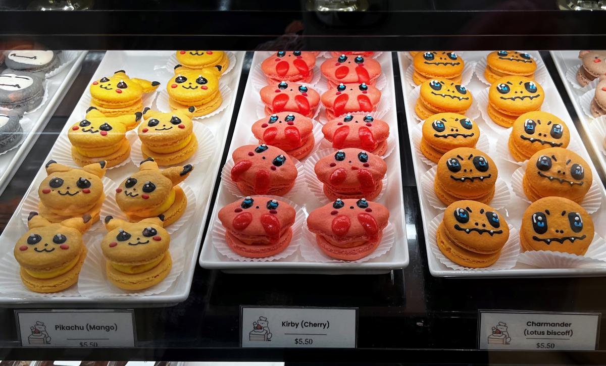 Colorful Pokemon macarons at Juno Bakery in Downtown Frederick
