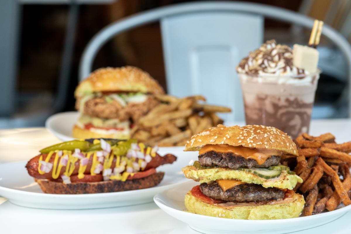 A burger, fries, and a milkshake at Maxwell's in Downtown Frederick