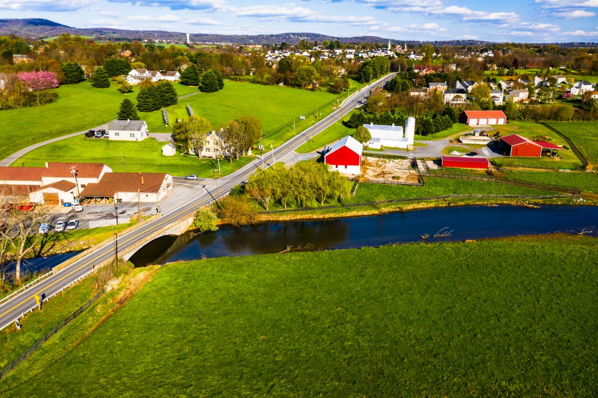 Aerial view of the Middletown ALT Route 40 Bridge