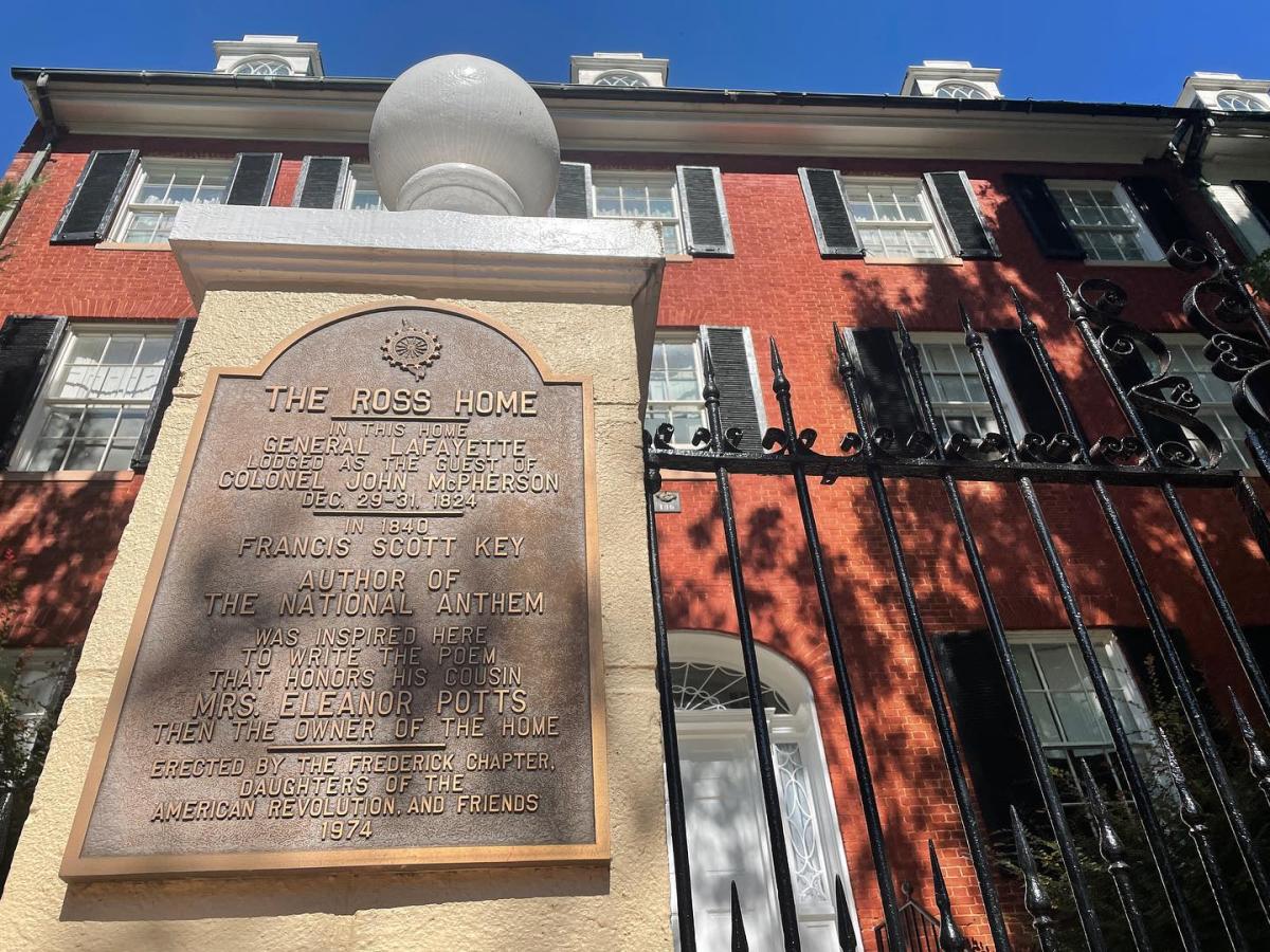 Sign in Downtown Frederick for Lafayette's visit