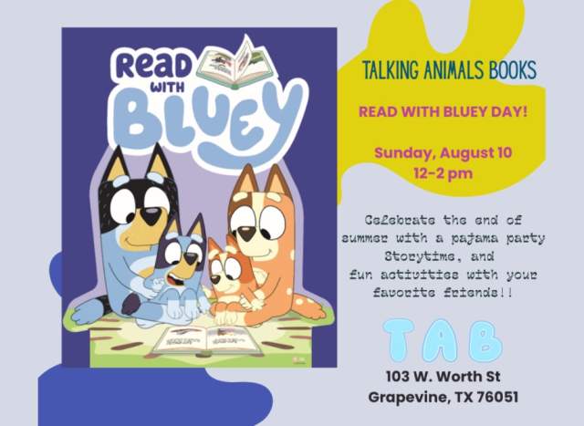 Read with Bluey Day at Talking Animals
