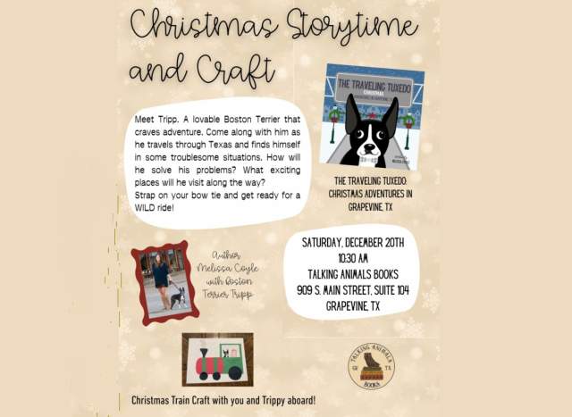 Christmas Storytime and Craft with Tripp the Traveling Boston Terrier