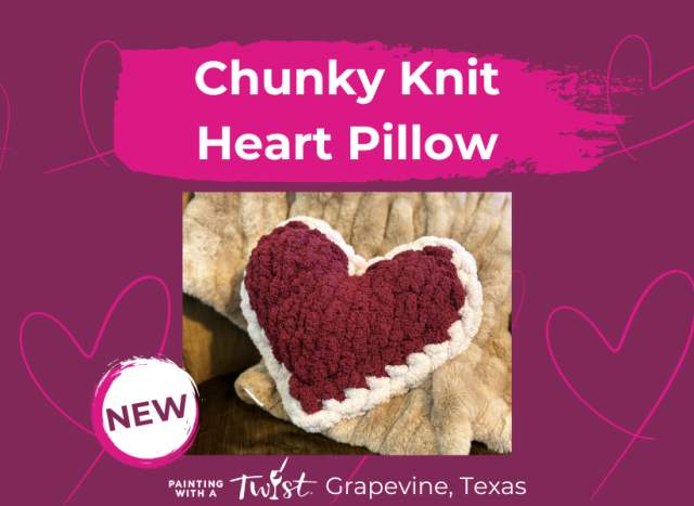NEW Chunky Knit Heart Pillow