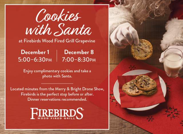 Cookies with Santa at Firebirds Wood Fired Grill Grapevine
