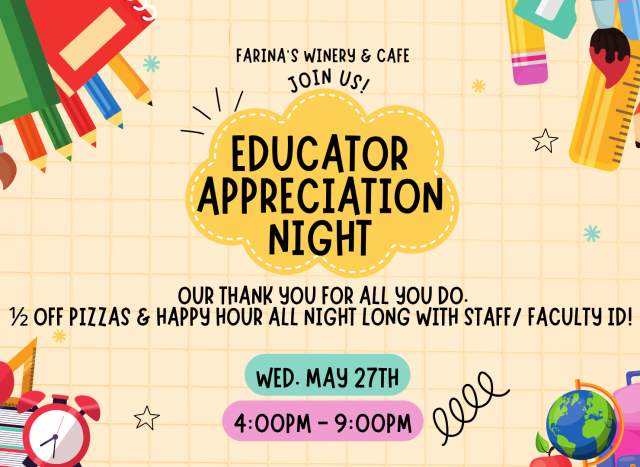 Educator Appreciation Night at Farina's