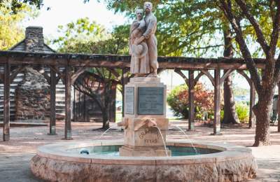 Walking to Texas sculpture at Liberty Park in Grapevine, Texas