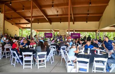 People attending an event at the Grapevine Fairway Events Center Byron Pavilion