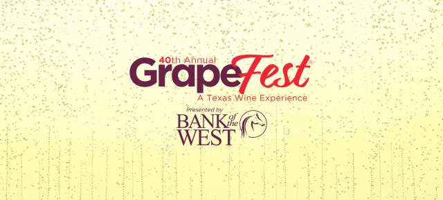 Header graphic for the 40th Annual GrapeFest in Grapevine, Texas