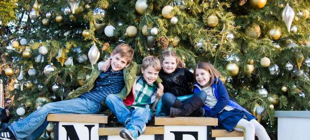 Family enjoying Christmas Capital of Texas in Grapevine, Texas