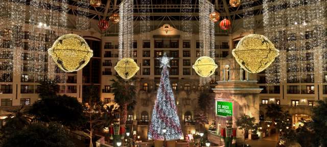 Gaylord Texan decorated during Christmas Capital of Texas in Grapevine, Texas